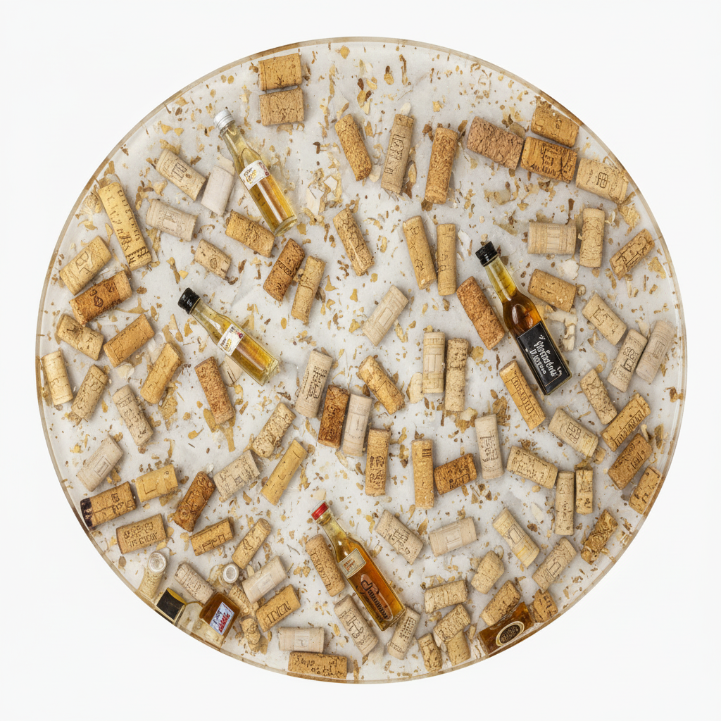 Custom Wine Cork Resin Table - Round